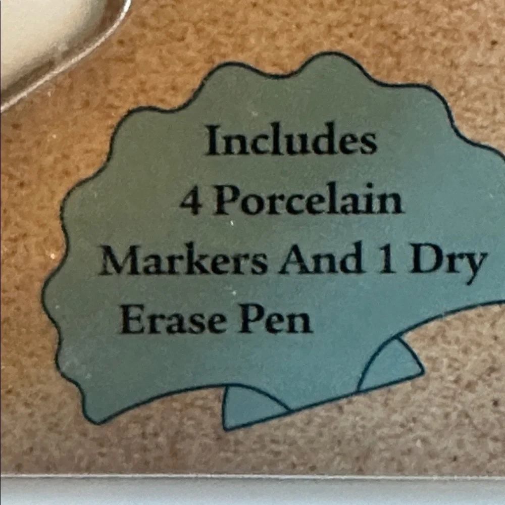 NWT Sur la Table Costal White Seabreeze Porcelain Writable Cheese Markers